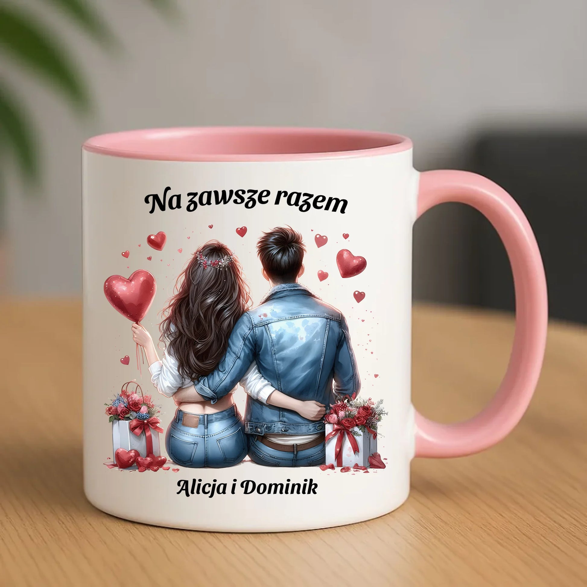 Kubek dla par - prezent dla dziewczyny i chłopaka - Na zawsze razem - personalizowany W07 - StoryCups.pl
