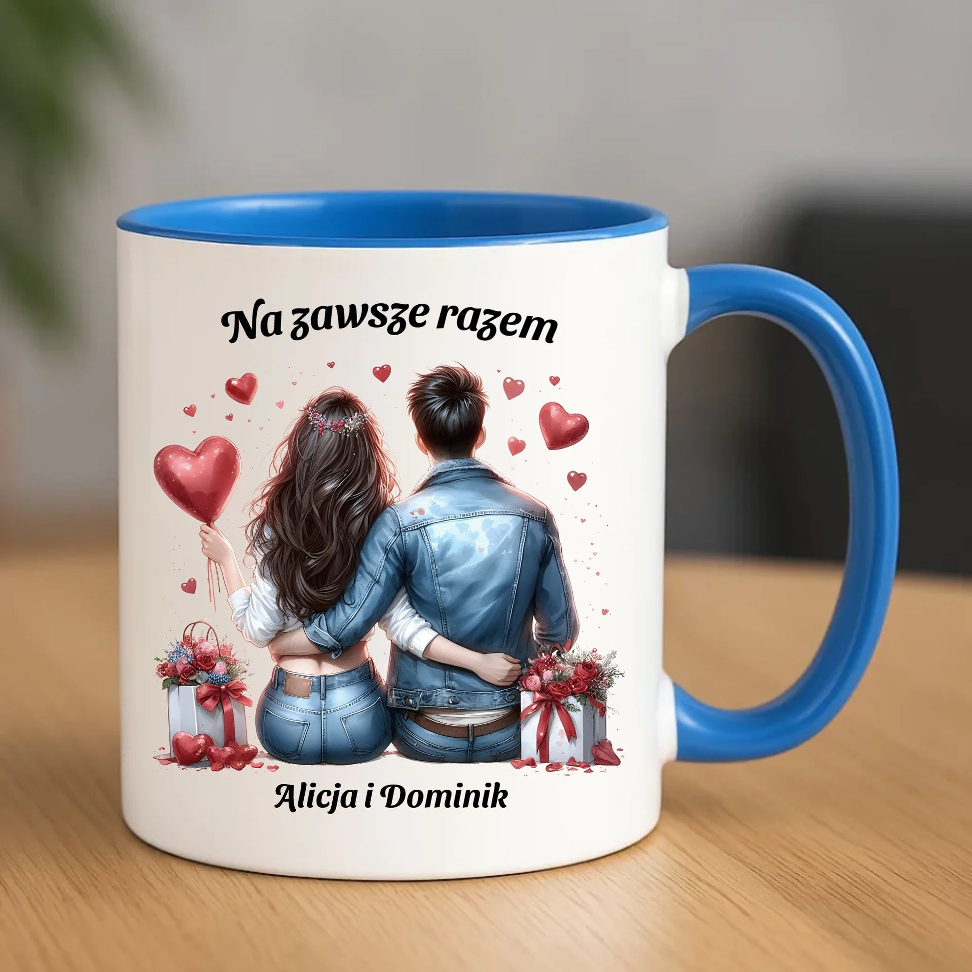 Kubek dla par - prezent dla dziewczyny i chłopaka - Na zawsze razem - personalizowany W07 - StoryCups.pl