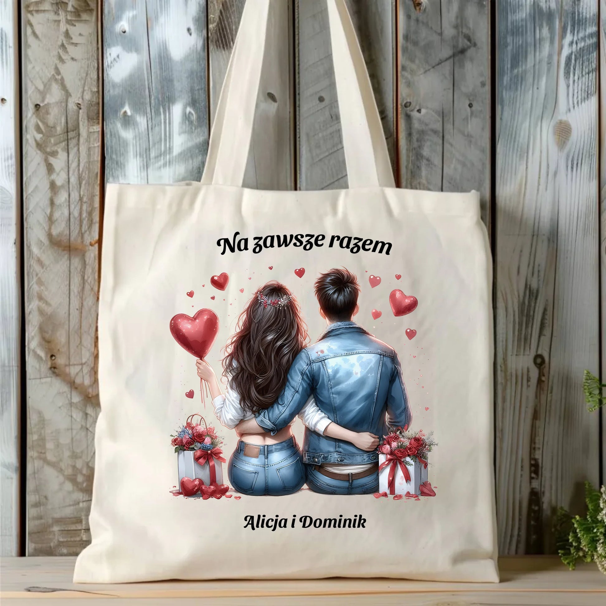 Torba dla par - prezent dla dziewczyny i chłopaka - Na zawsze razem - personalizowana W07 - StoryCups.pl