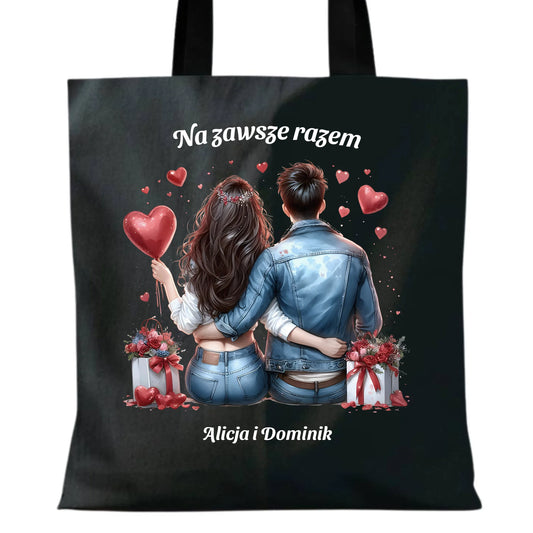 Torba dla par - prezent dla dziewczyny i chłopaka - Na zawsze razem - personalizowana W07 - StoryCups.pl