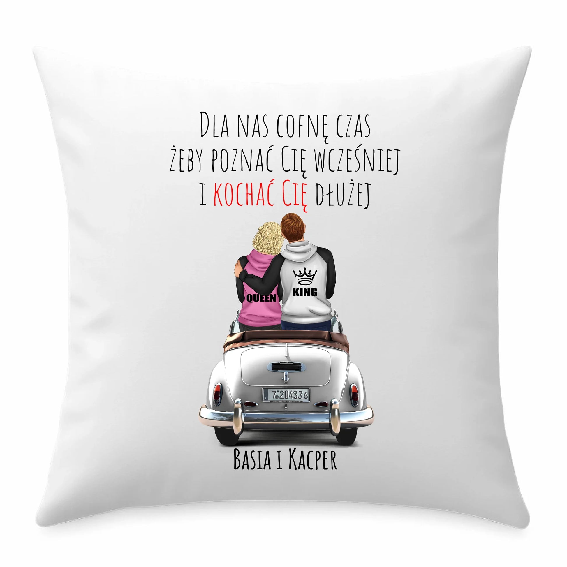 Poduszka dla par - prezent dla dziewczyny i chłopaka - Cofnę czas - personalizowana W08 - StoryCups.pl