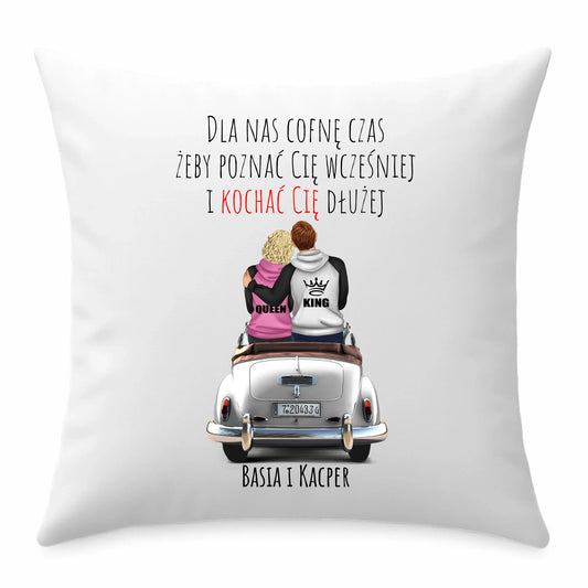Poduszka dla par - prezent dla dziewczyny i chłopaka - Cofnę czas - personalizowana W08 - StoryCups.pl