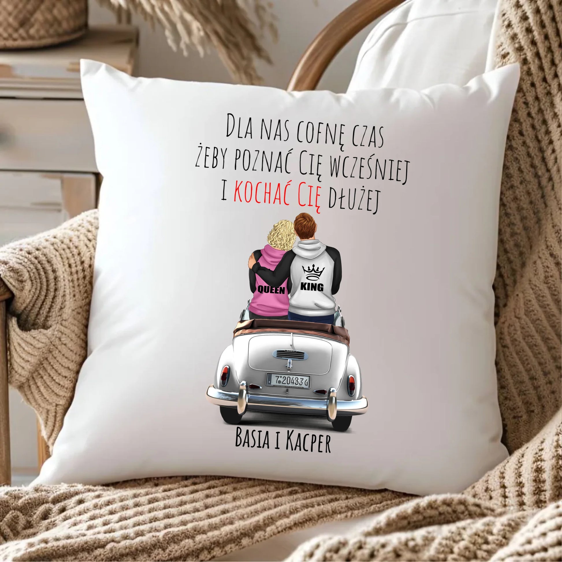 Poduszka dla par - prezent dla dziewczyny i chłopaka - Cofnę czas - personalizowana W08 - StoryCups.pl