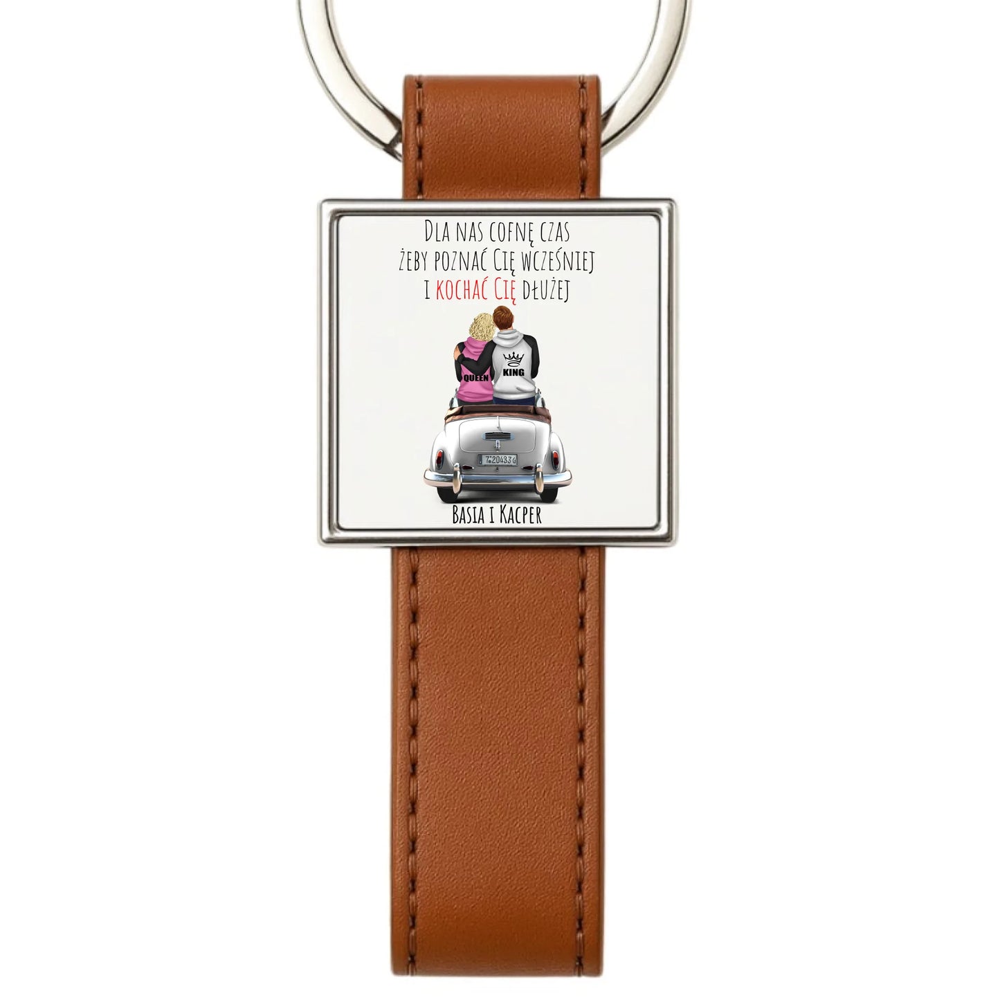 Brelok dla par - prezent dla dziewczyny i chłopaka - Cofnę czas - personalizowany W08 - StoryCups.pl