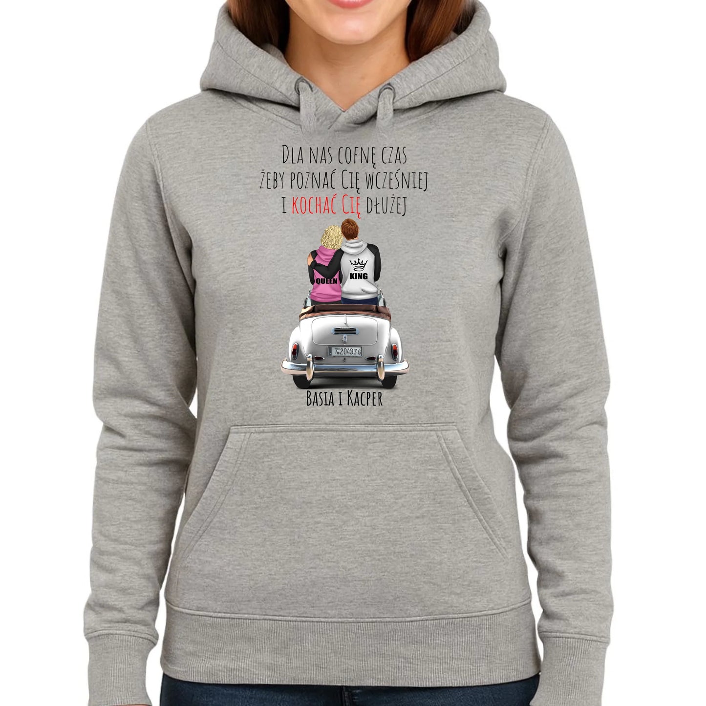 Bluza damska z kapturem dla par - prezent dla dziewczyny - Cofnę czas - personalizowana W08 - StoryCups.pl