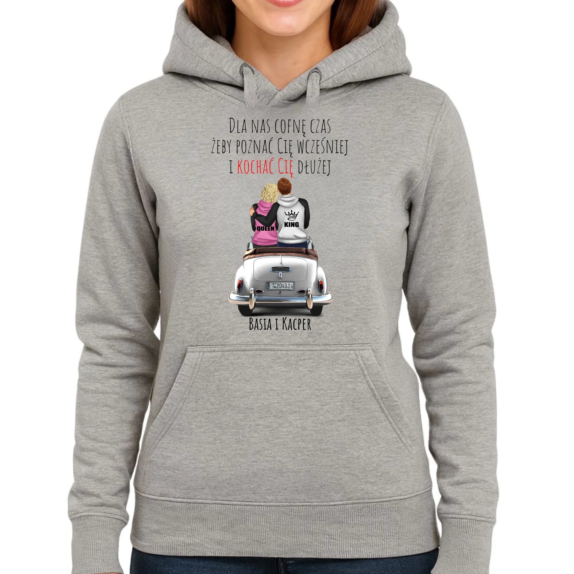 Bluza damska z kapturem dla par - prezent dla dziewczyny - Cofnę czas - personalizowana W08 - StoryCups.pl