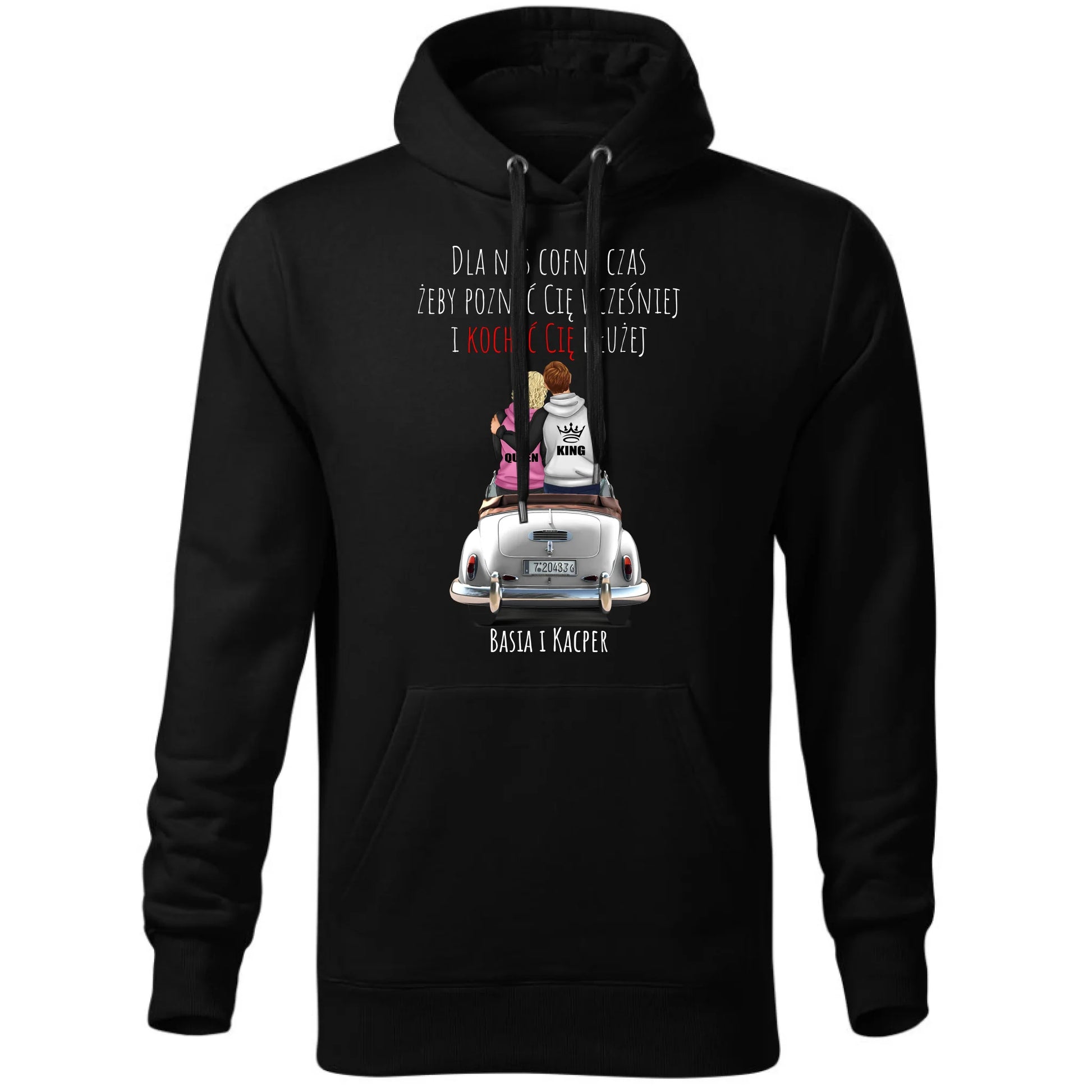 Bluza męska z kapturem dla par - prezent dla chłopaka - Cofnę czas - personalizowana W08 - StoryCups.pl
