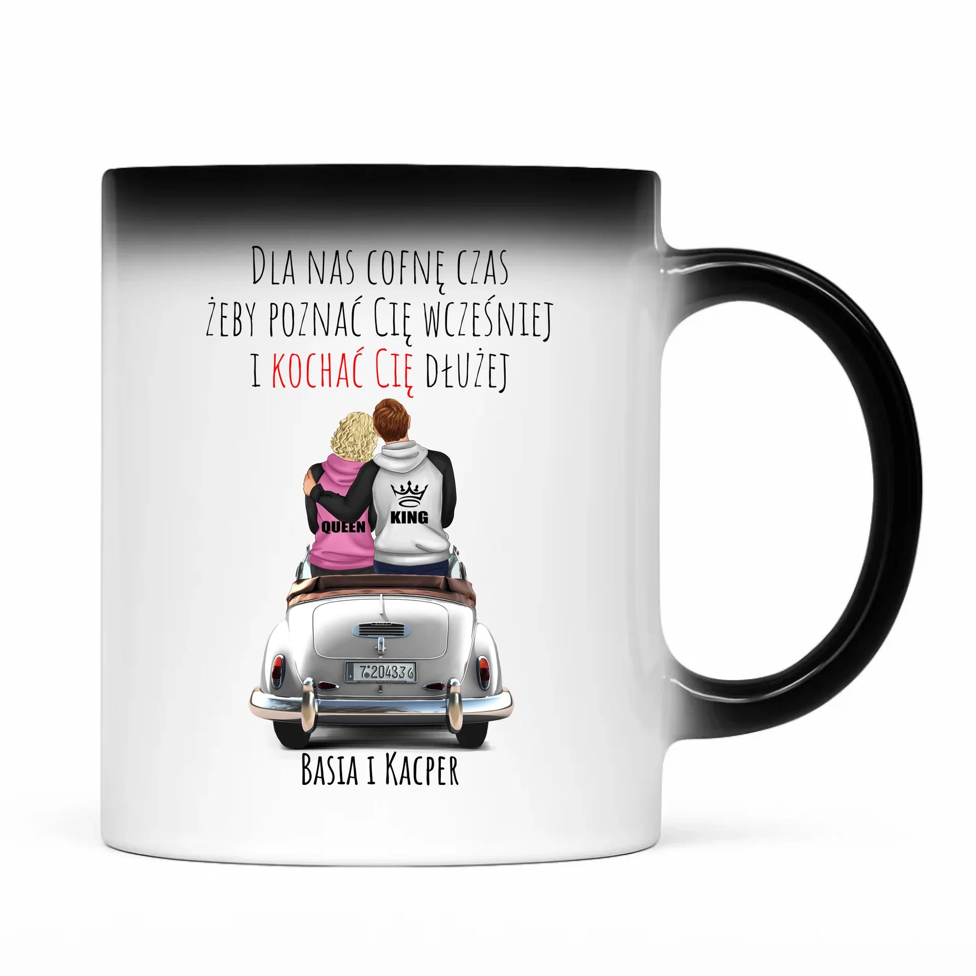 Kubek magiczny dla par - prezent dla dziewczyny i chłopaka - Cofnę czas - personalizowany W08 - StoryCups.pl