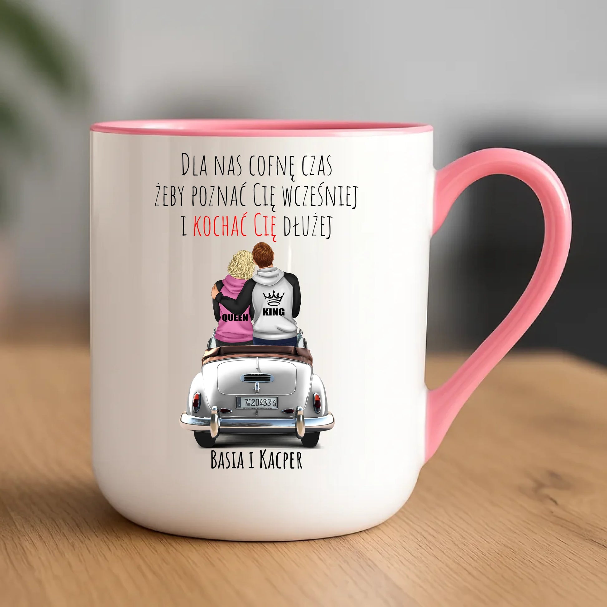 Kubek elegant dla par - prezent dla dziewczyny i chłopaka - Cofnę czas - personalizowany W08 - StoryCups.pl