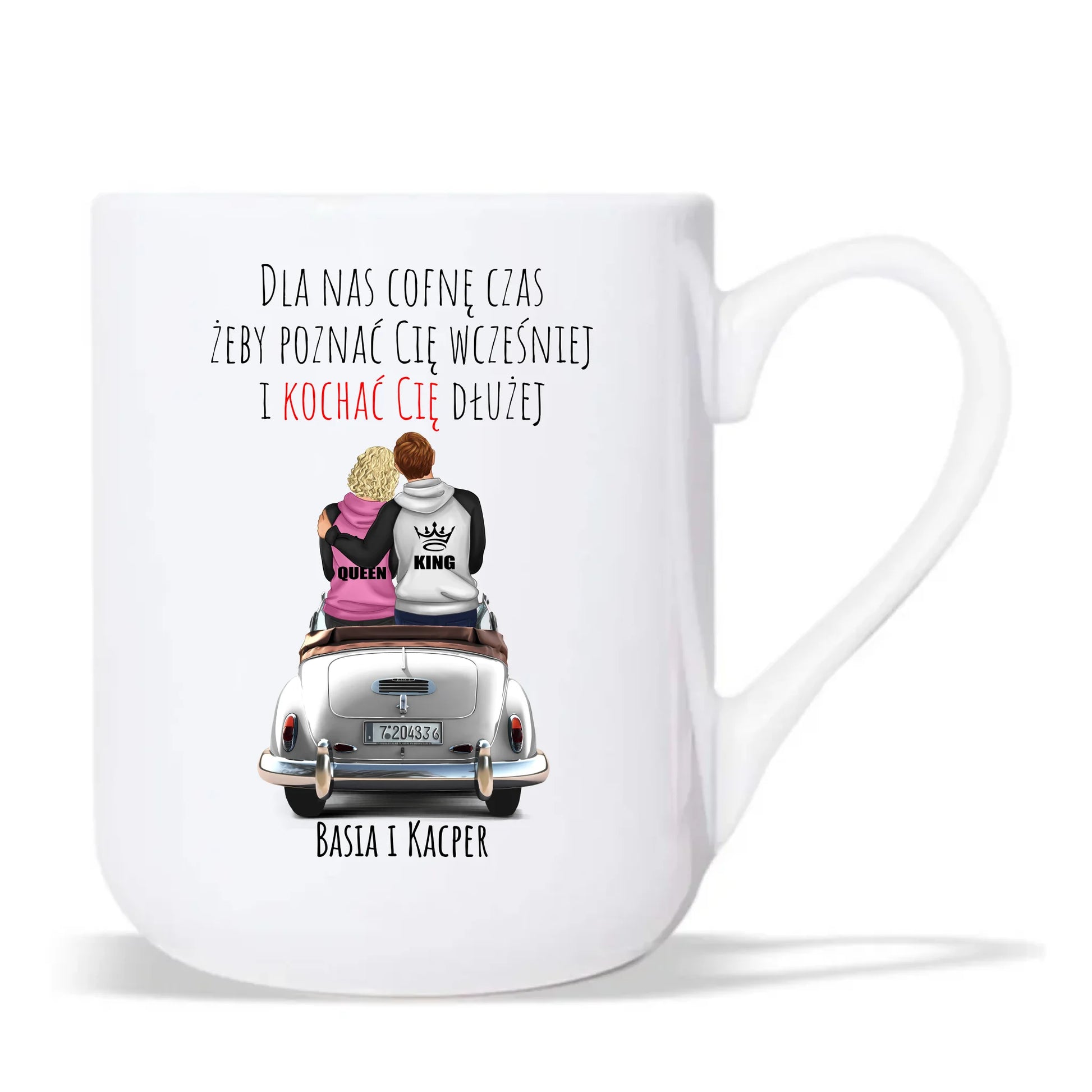 Kubek elegant dla par - prezent dla dziewczyny i chłopaka - Cofnę czas - personalizowany W08 - StoryCups.pl