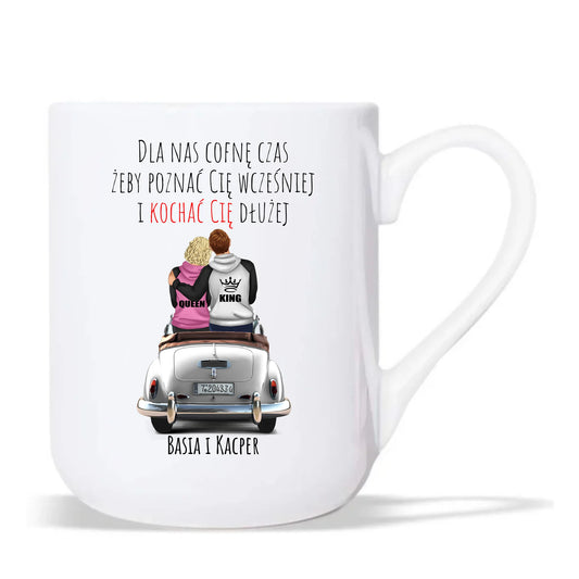 Kubek elegant dla par - prezent dla dziewczyny i chłopaka - Cofnę czas - personalizowany W08 - StoryCups.pl