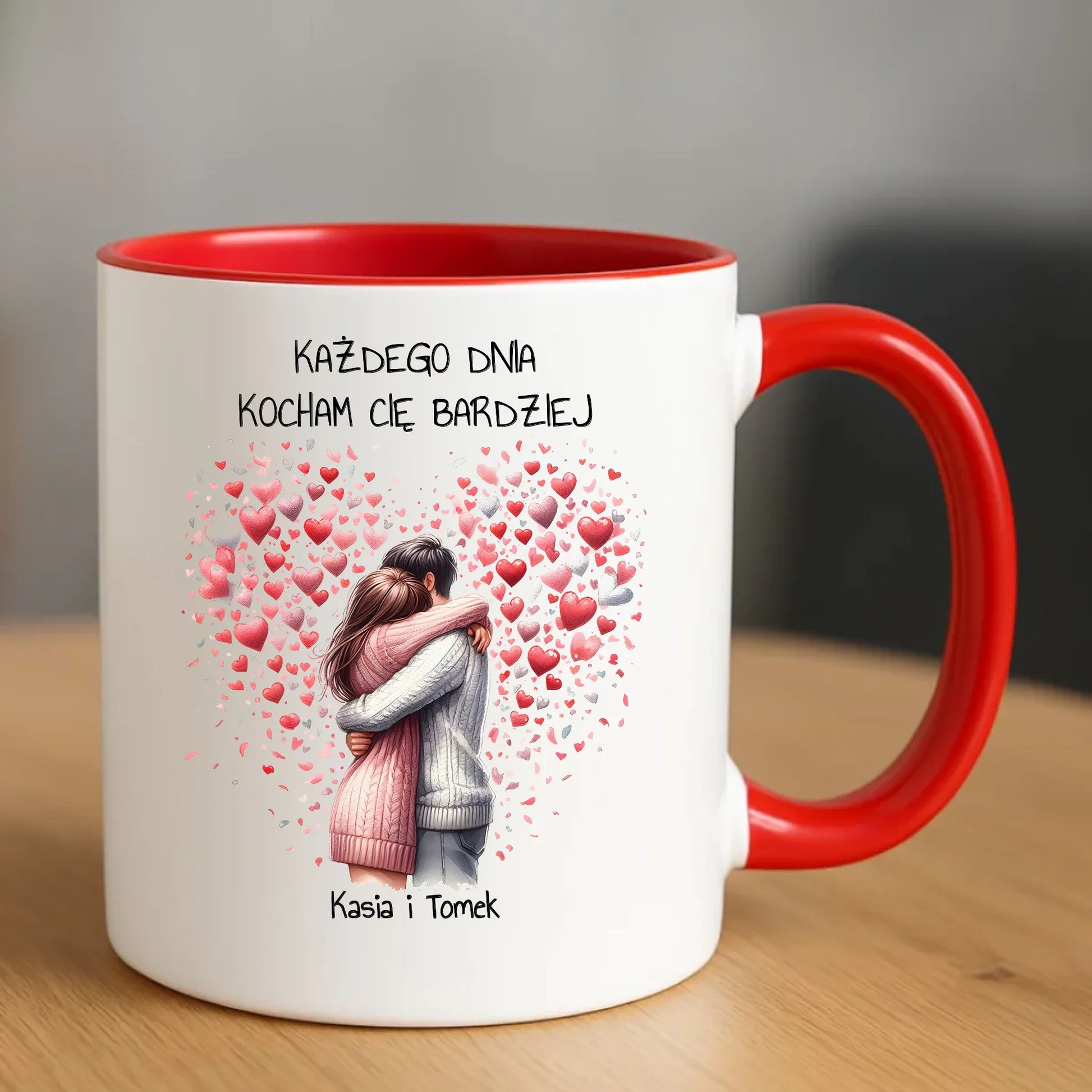 Kubek dla par - prezent dla dziewczyny i chłopaka - Kocham Cię - personalizowany W09 - StoryCups.pl