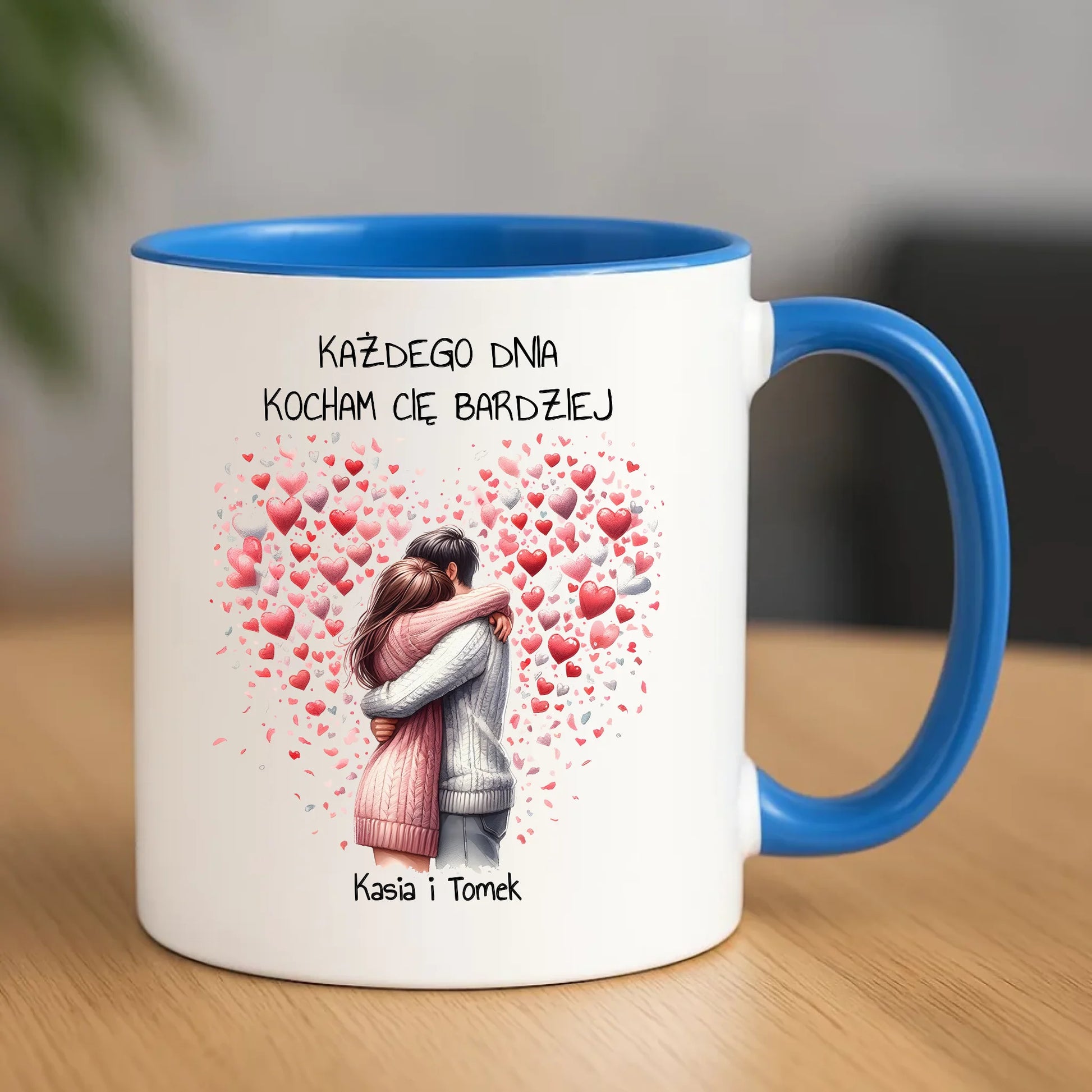 Kubek dla par - prezent dla dziewczyny i chłopaka - Kocham Cię - personalizowany W09 - StoryCups.pl