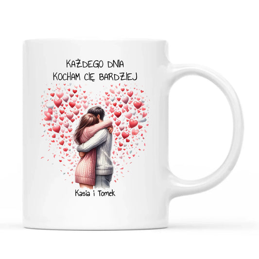 Kubek dla par - prezent dla dziewczyny i chłopaka - Kocham Cię - personalizowany W09 - StoryCups.pl