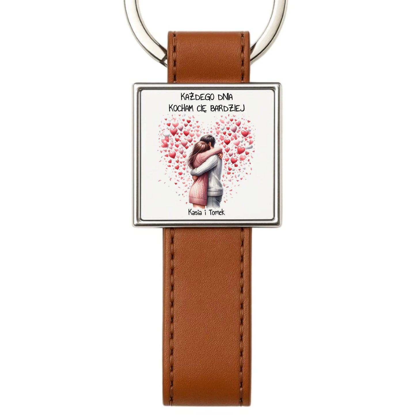 Brelok dla par - prezent dla dziewczyny i chłopaka - Kocham Cię - personalizowany W09 - StoryCups.pl