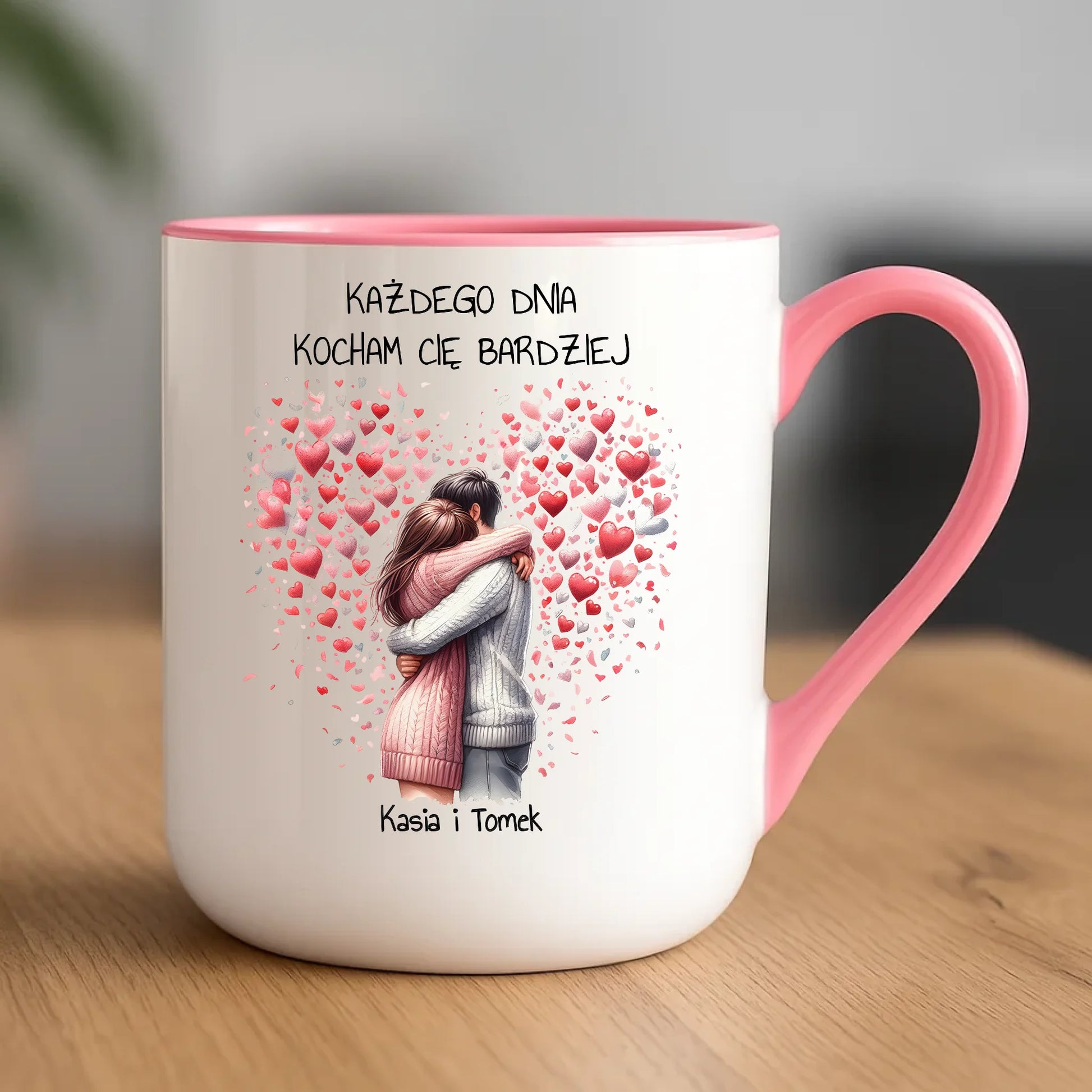 Kubek elegant dla par - prezent dla dziewczyny i chłopaka - Kocham Cię - personalizowany W09 - StoryCups.pl