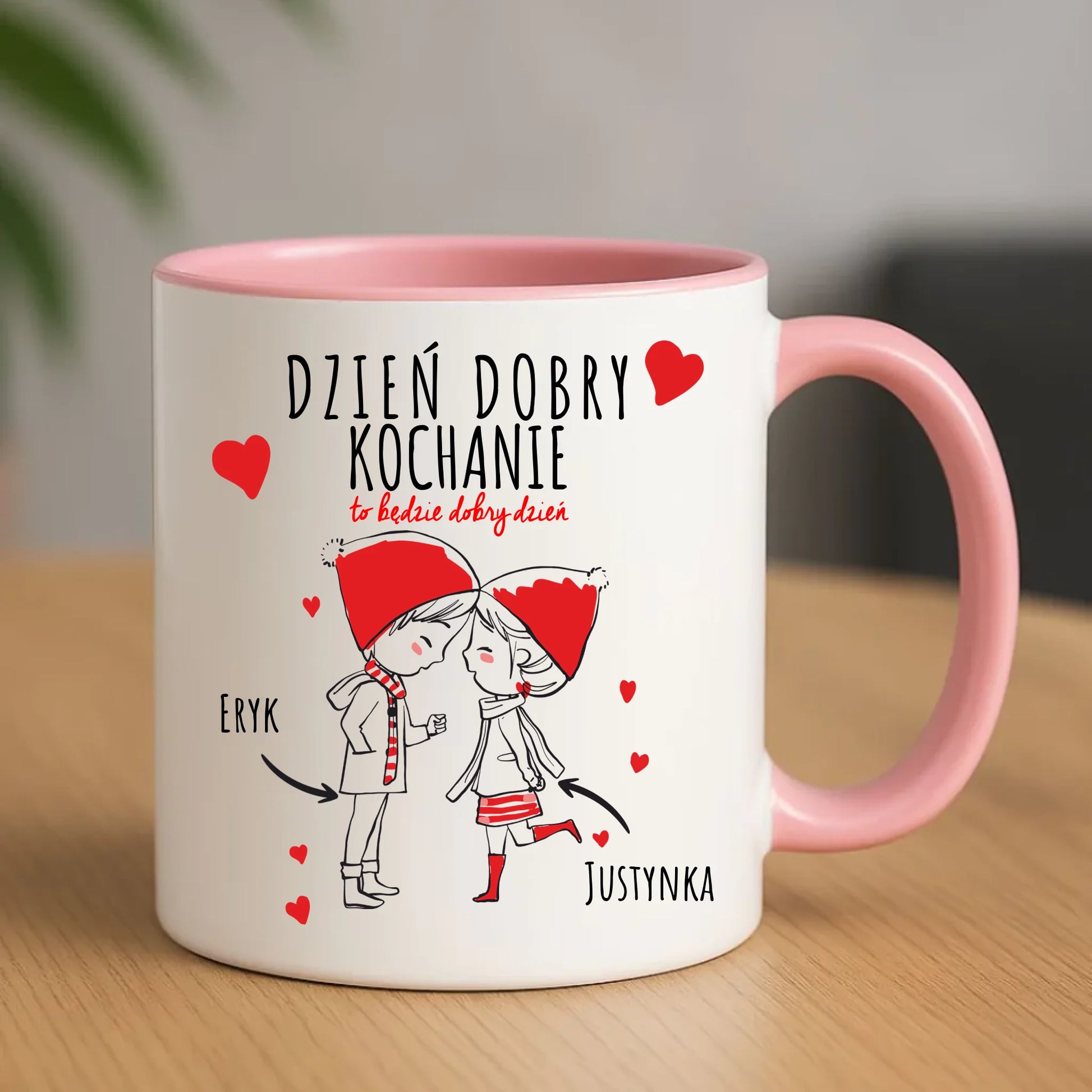 Kubek dla par - prezent na Walentynki - Dzień dobry Kochanie - personalizowany W10 - StoryCups.pl
