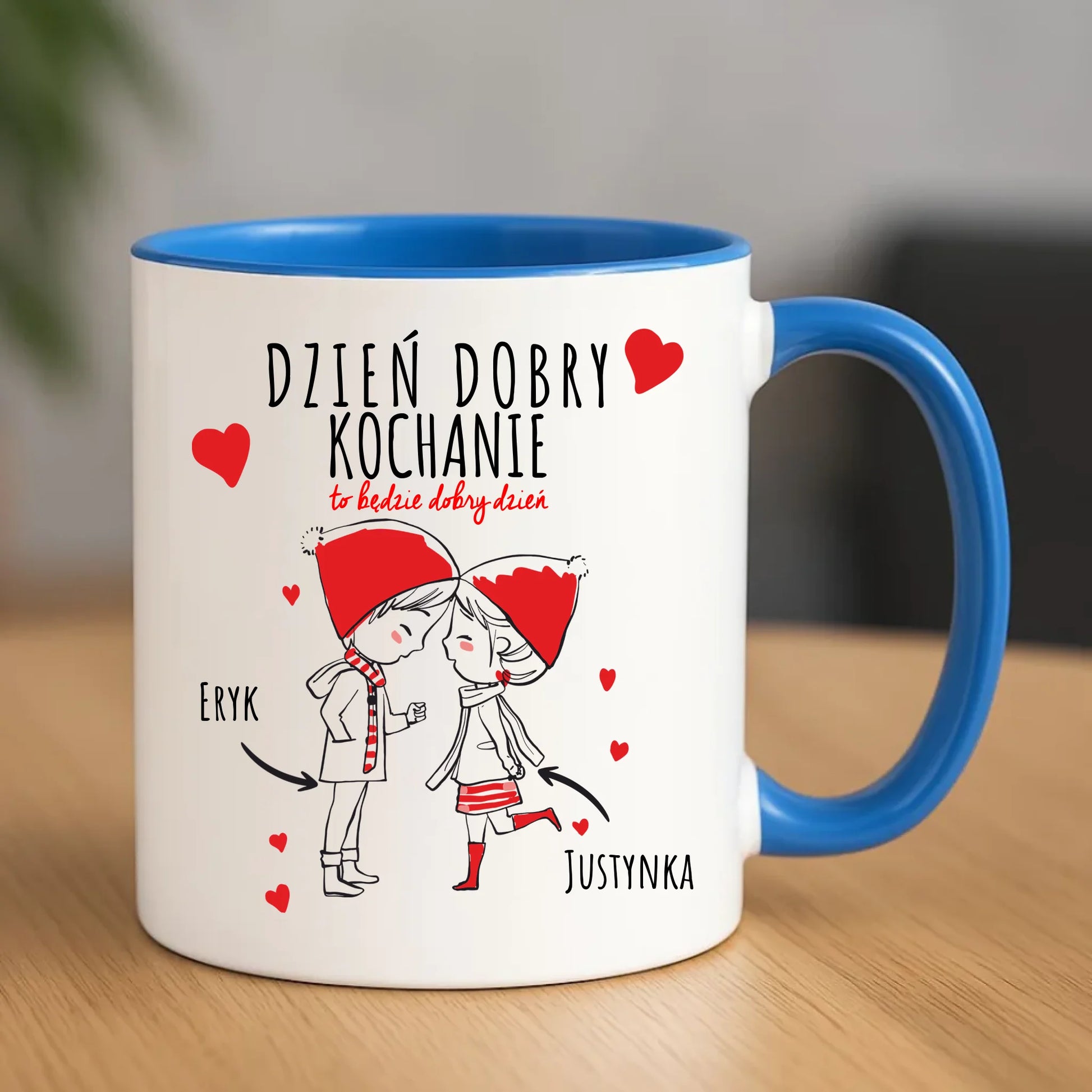 Kubek dla par - prezent na Walentynki - Dzień dobry Kochanie - personalizowany W10 - StoryCups.pl