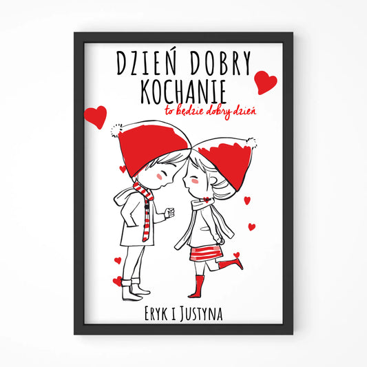 Obraz dla par - prezent na Walentynki - Dzień dobry Kochanie - personalizowany W10 - StoryCups.pl