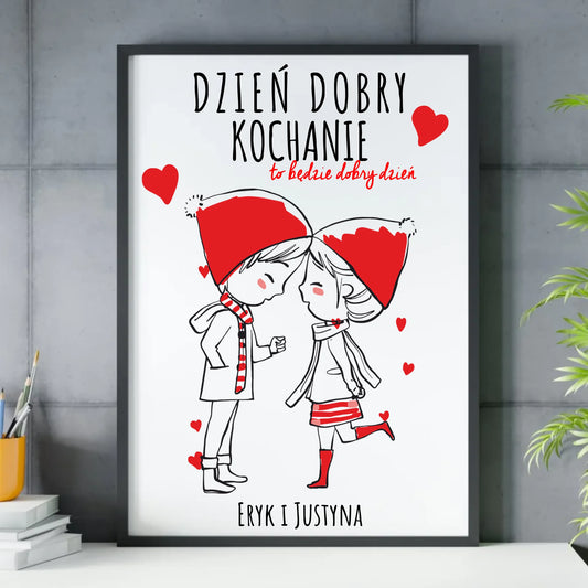Obraz dla par - prezent na Walentynki - Dzień dobry Kochanie - personalizowany W10 - StoryCups.pl