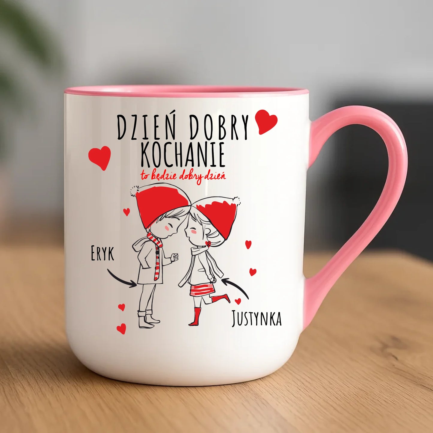 Kubek elegant dla par - prezent na Walentynki - Dzień dobry Kochanie - personalizowany W10 - StoryCups.pl