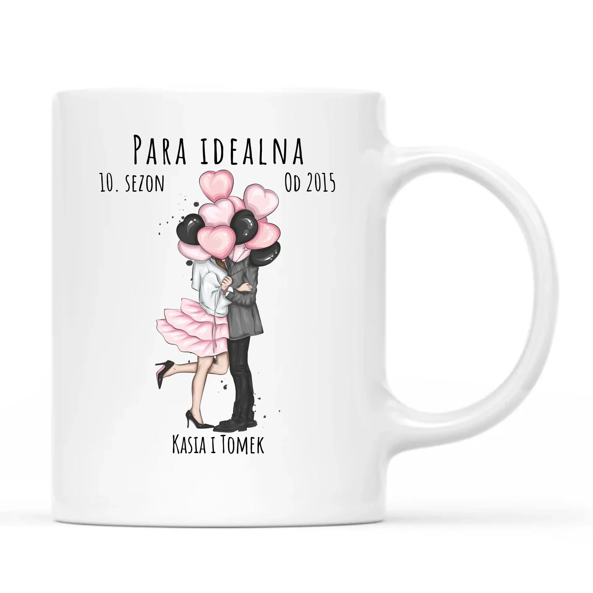 Kubek dla par - prezent na rocznicę - Para idealna - personalizowany W11 - StoryCups.pl