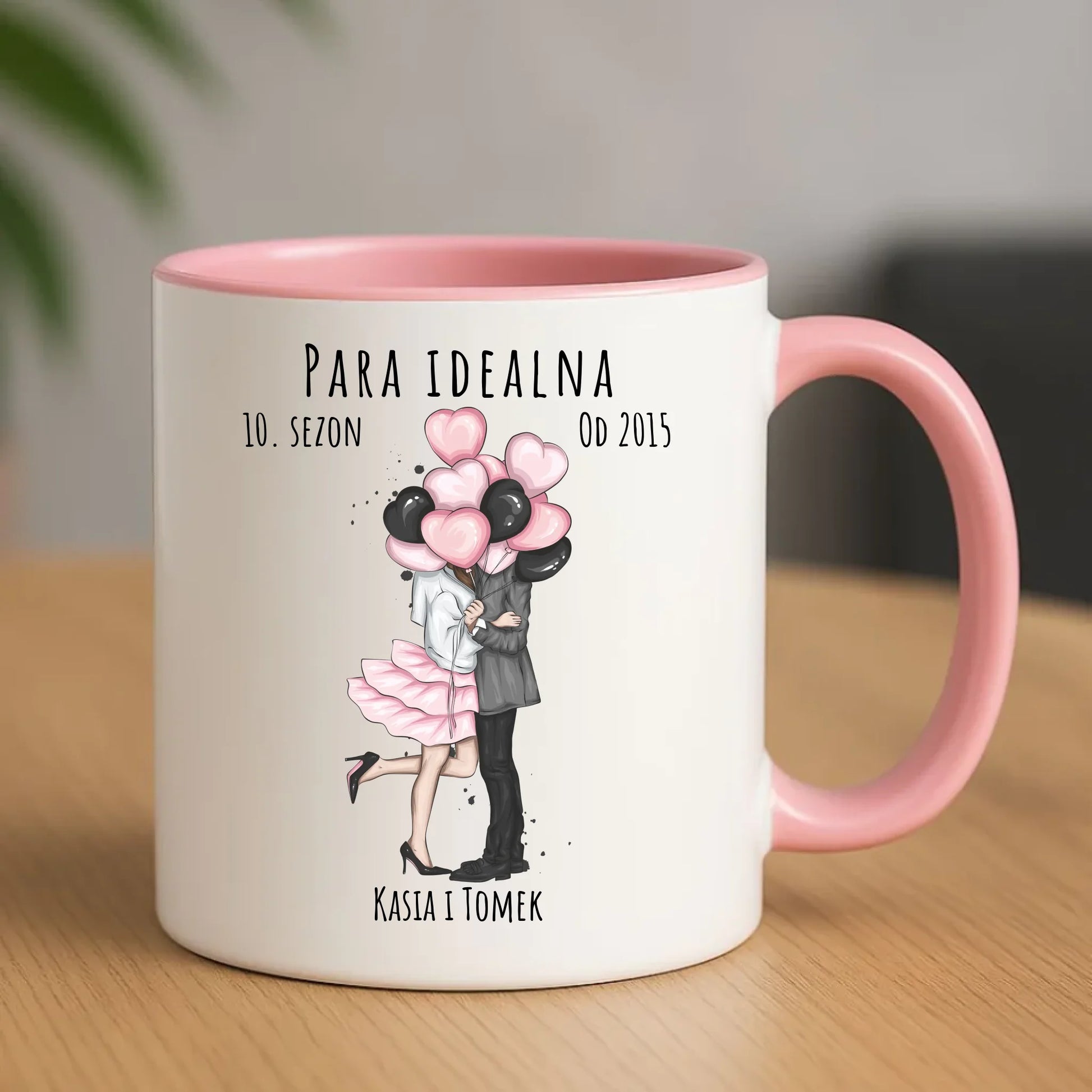 Kubek dla par - prezent na rocznicę - Para idealna - personalizowany W11 - StoryCups.pl