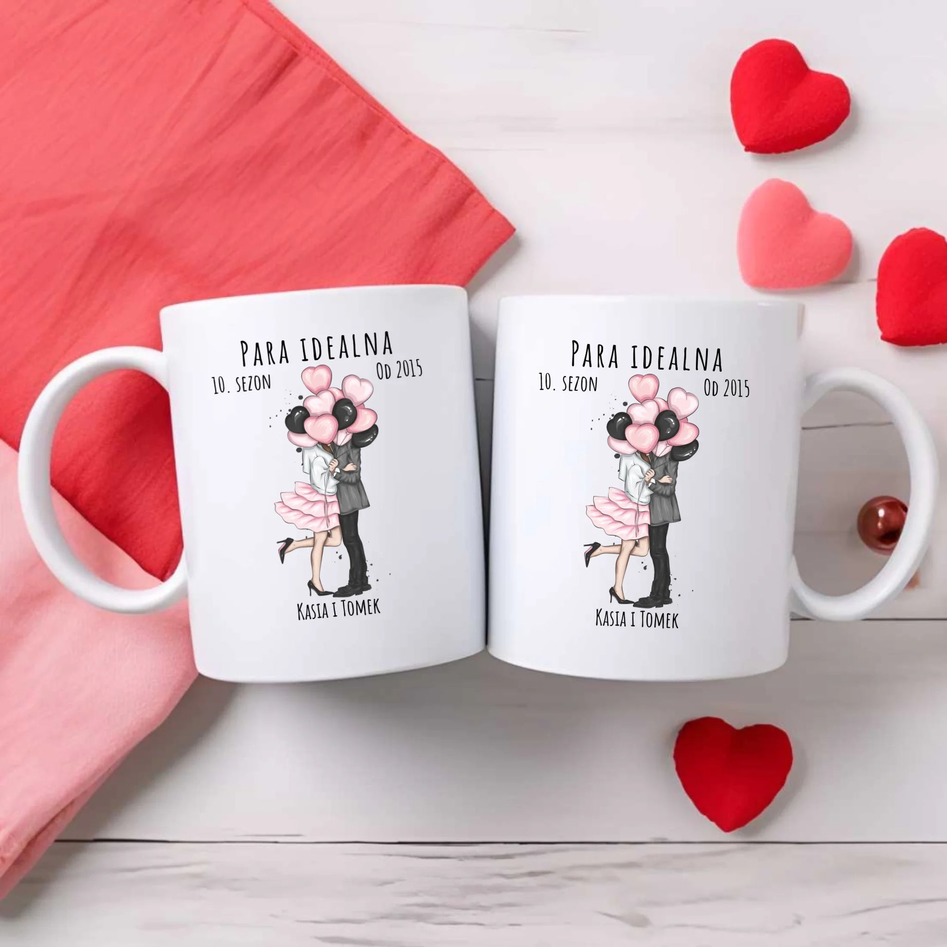 Kubek dla par - prezent na rocznicę - Para idealna - personalizowany W11 - StoryCups.pl