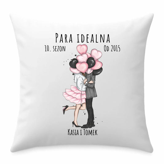 Poduszka dla par - prezent na rocznicę - Para idealna - personalizowana W11 - StoryCups.pl