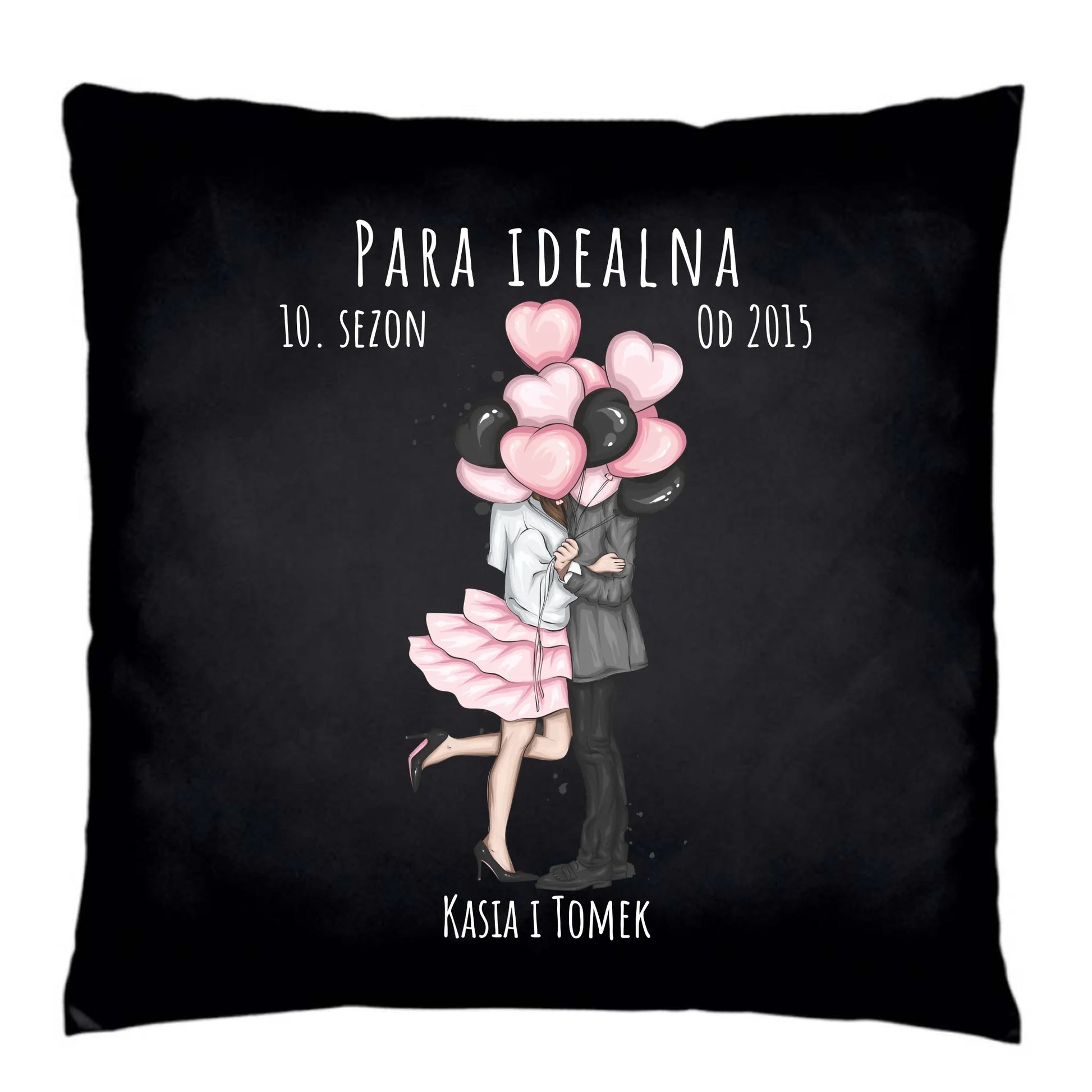 Poduszka dekoracyjna dla par - prezent na rocznicę - Para idealna - personalizowana W11 - StoryCups.pl