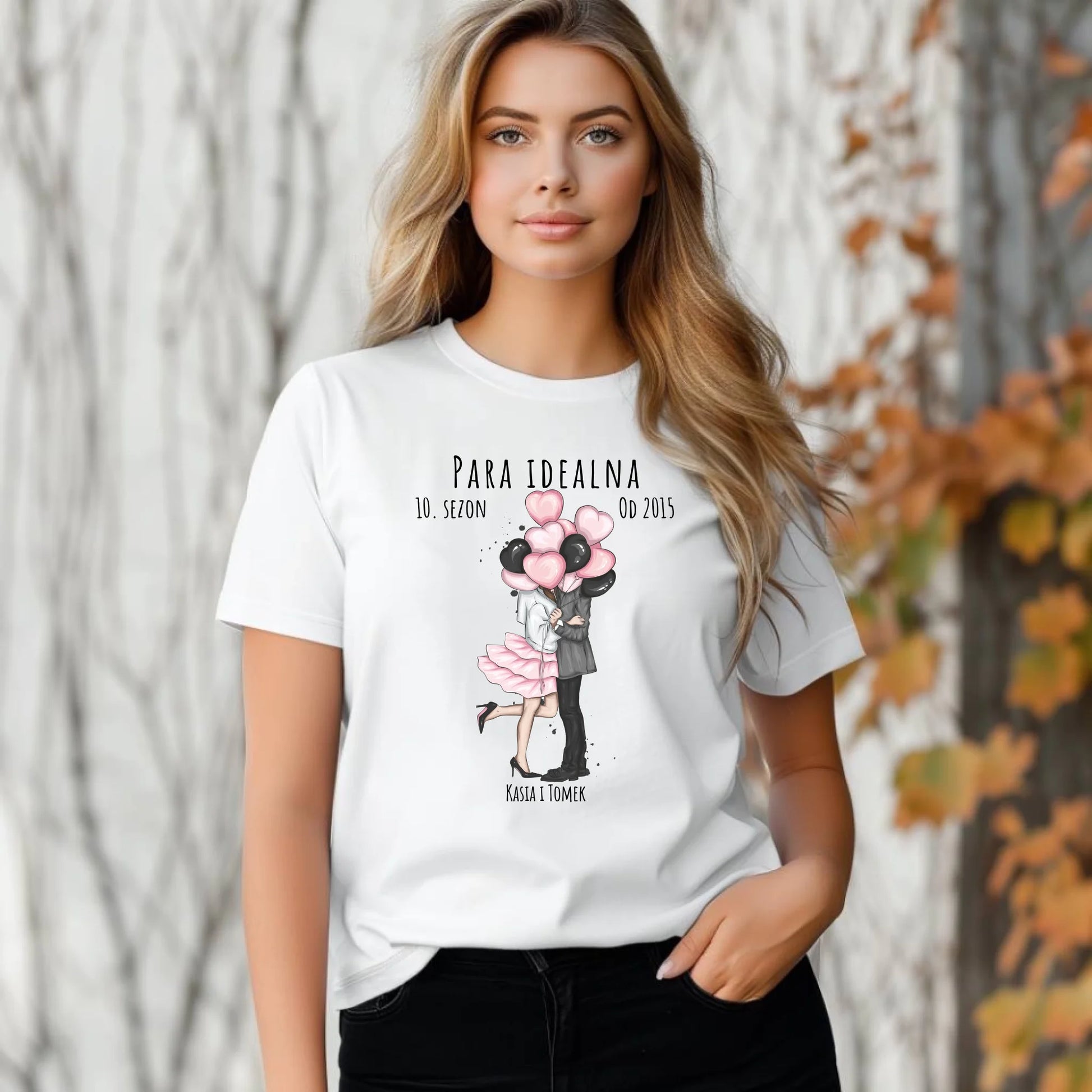 Koszulka damska dla par - prezent na rocznicę - Para idealna - personalizowana W11 - StoryCups.pl