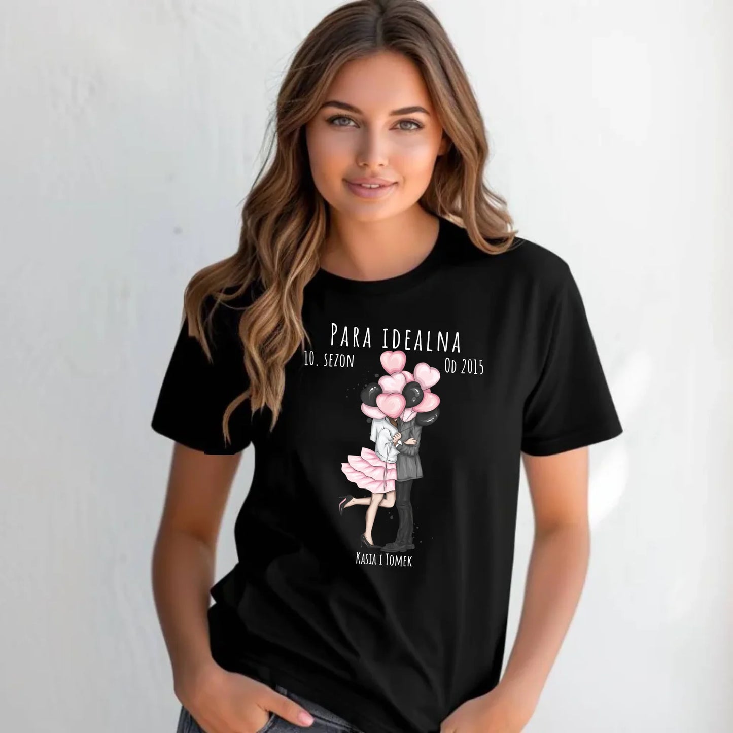Koszulka damska dla par - prezent na rocznicę - Para idealna - personalizowana W11 - StoryCups.pl