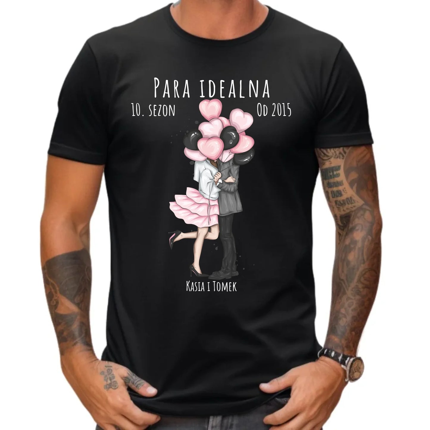 Koszulka męska dla par - prezent na rocznicę - Para idealna - personalizowana W11 - StoryCups.pl