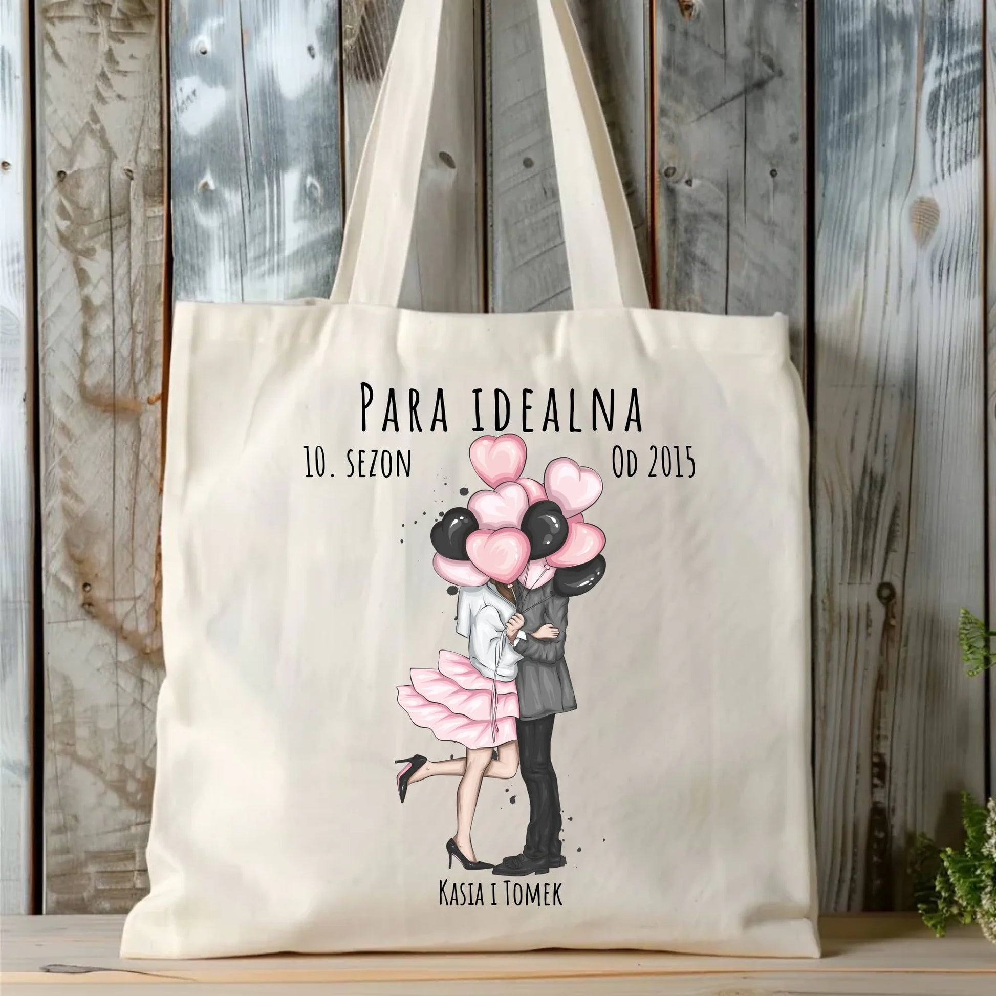 Torba dla par - prezent na rocznicę - Para idealna - personalizowana W11 - StoryCups.pl