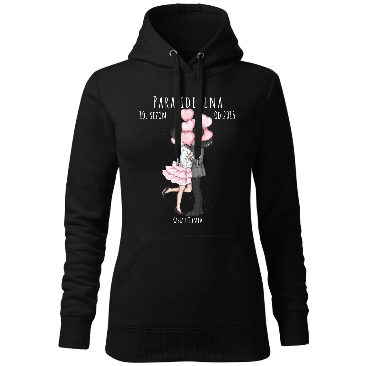 Bluza damska z kapturem dla par - prezent na rocznicę - Para idealna - personalizowana W11 - StoryCups.pl