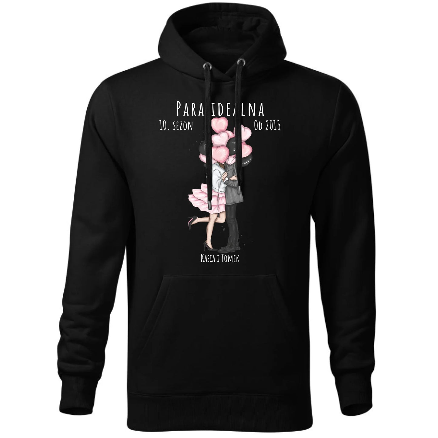 Bluza męska z kapturem dla par - prezent na rocznicę - Para idealna - personalizowana W11 - StoryCups.pl