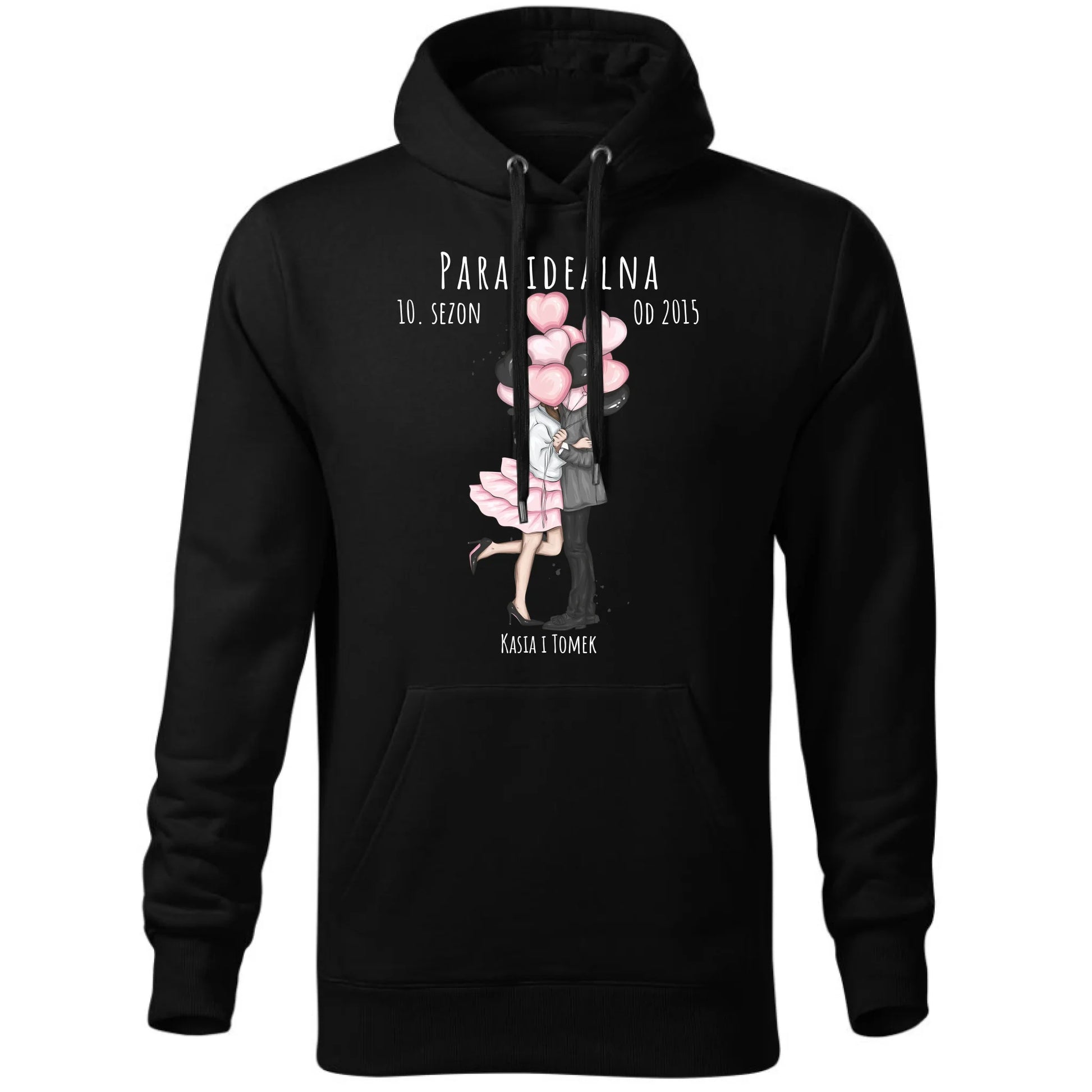 Bluza męska z kapturem dla par - prezent na rocznicę - Para idealna - personalizowana W11 - StoryCups.pl