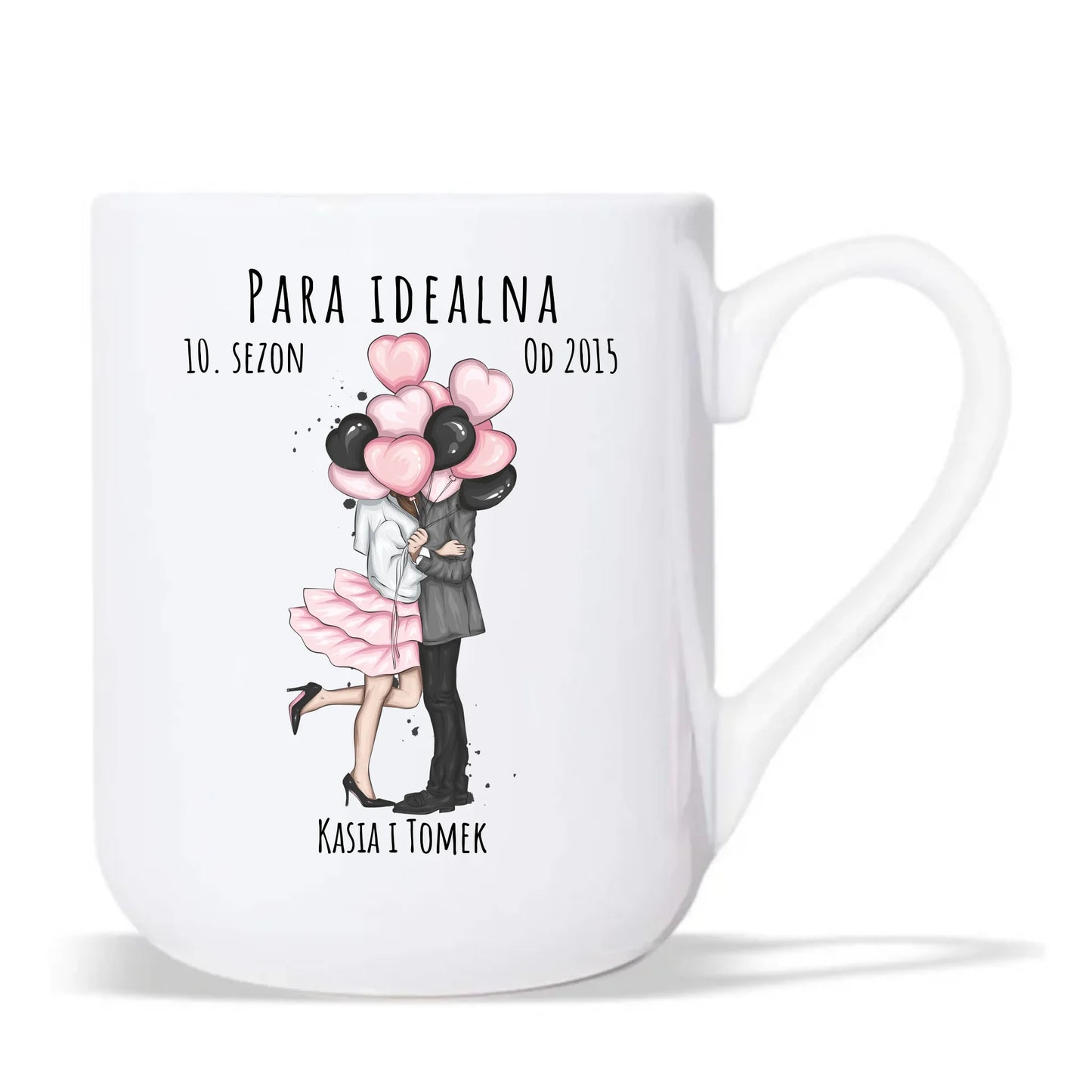 Kubek elegant dla par - prezent na rocznicę - Para idealna - personalizowany W11 - StoryCups.pl