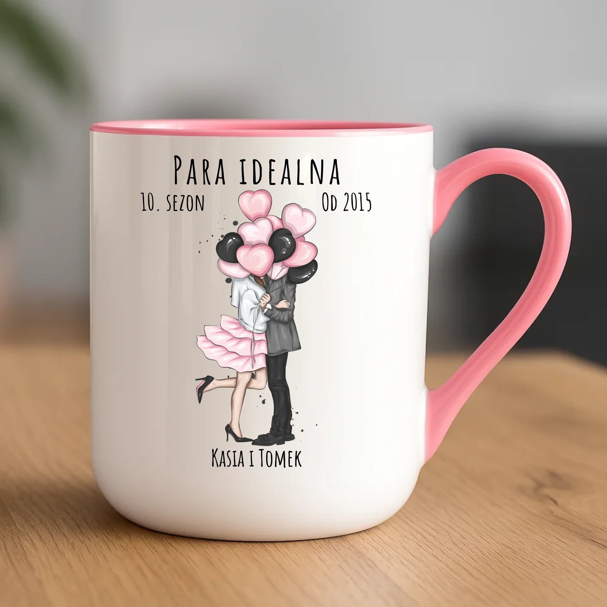 Kubek elegant dla par - prezent na rocznicę - Para idealna - personalizowany W11 - StoryCups.pl