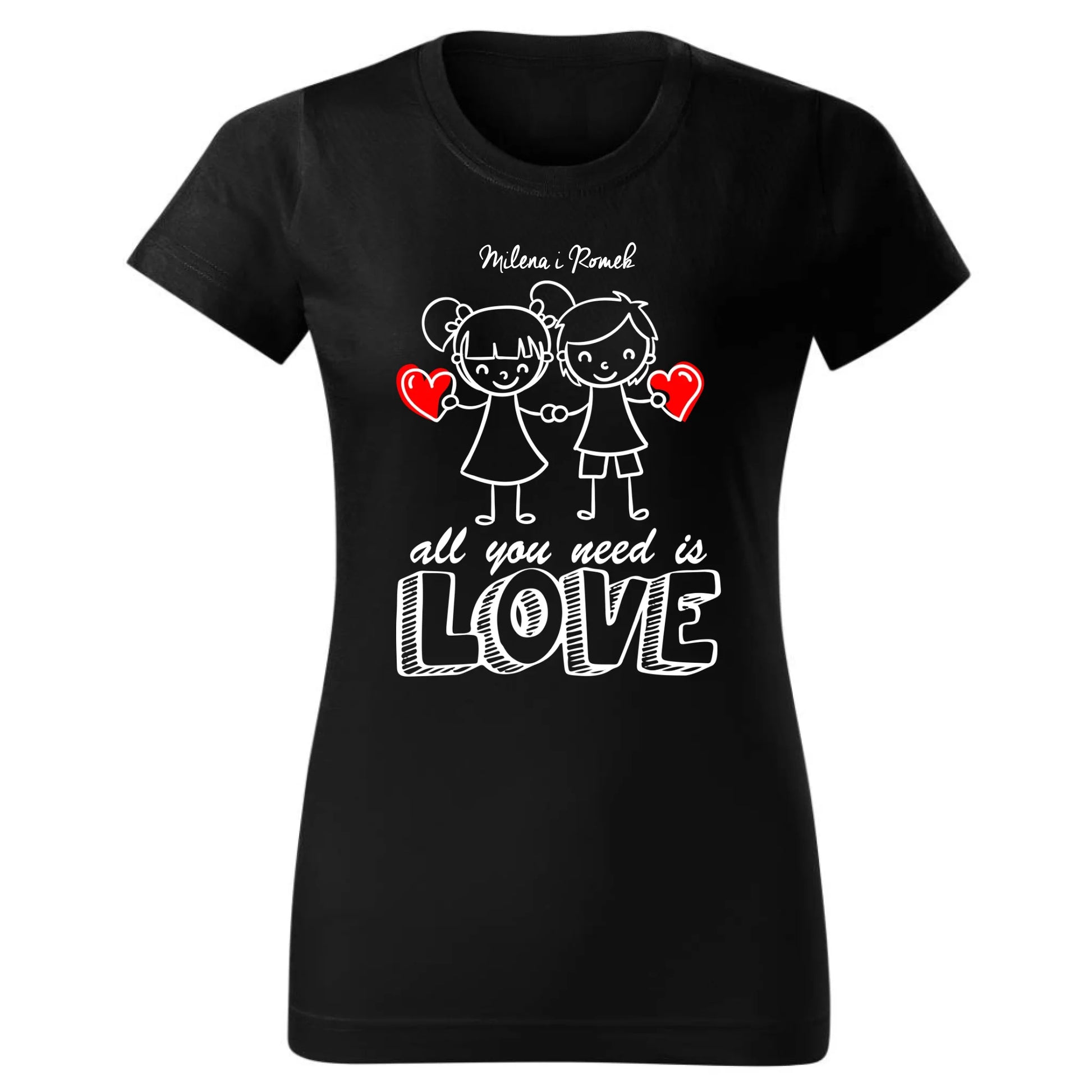 Koszulka damska dla par - prezent dla dziewczyny - Love - personalizowana W13 - StoryCups.pl