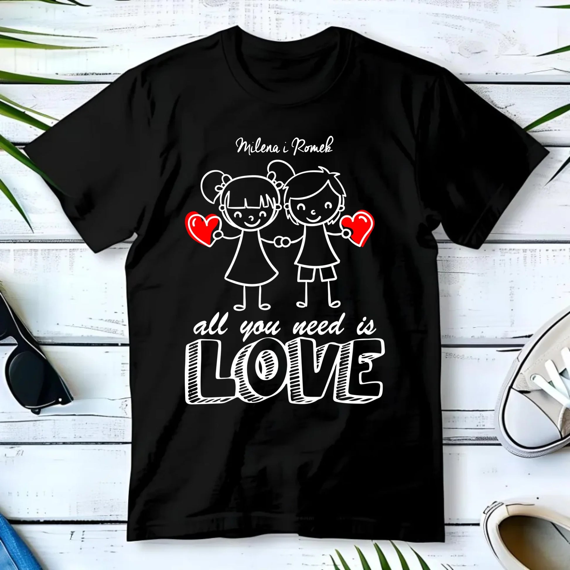 Koszulka męska dla par - prezent dla chłopaka - Love - personalizowana W13 - StoryCups.pl