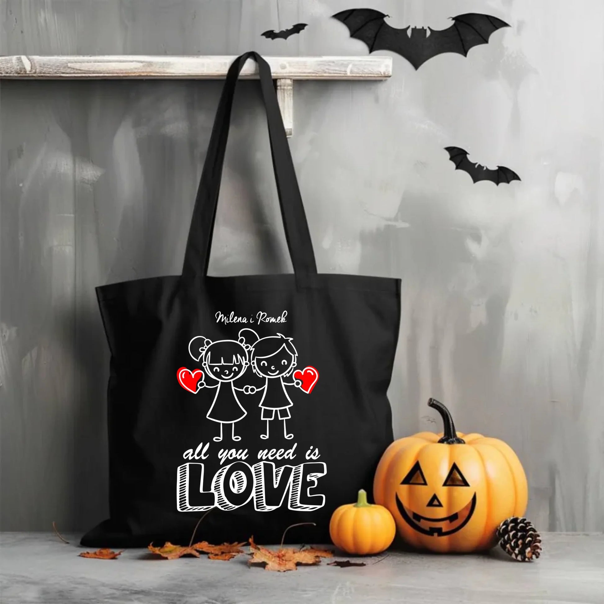Torba dla par - prezent dla chłopaka i dziewczyny - Love - personalizowana W13 - StoryCups.pl