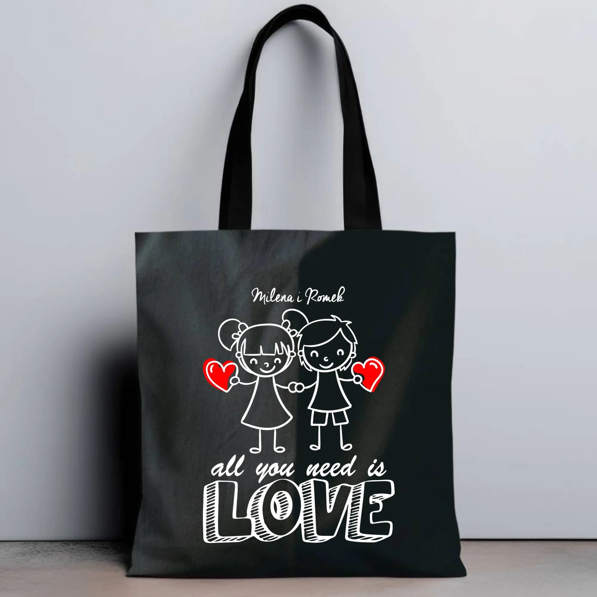 Torba dla par - prezent dla chłopaka i dziewczyny - Love - personalizowana W13 - StoryCups.pl