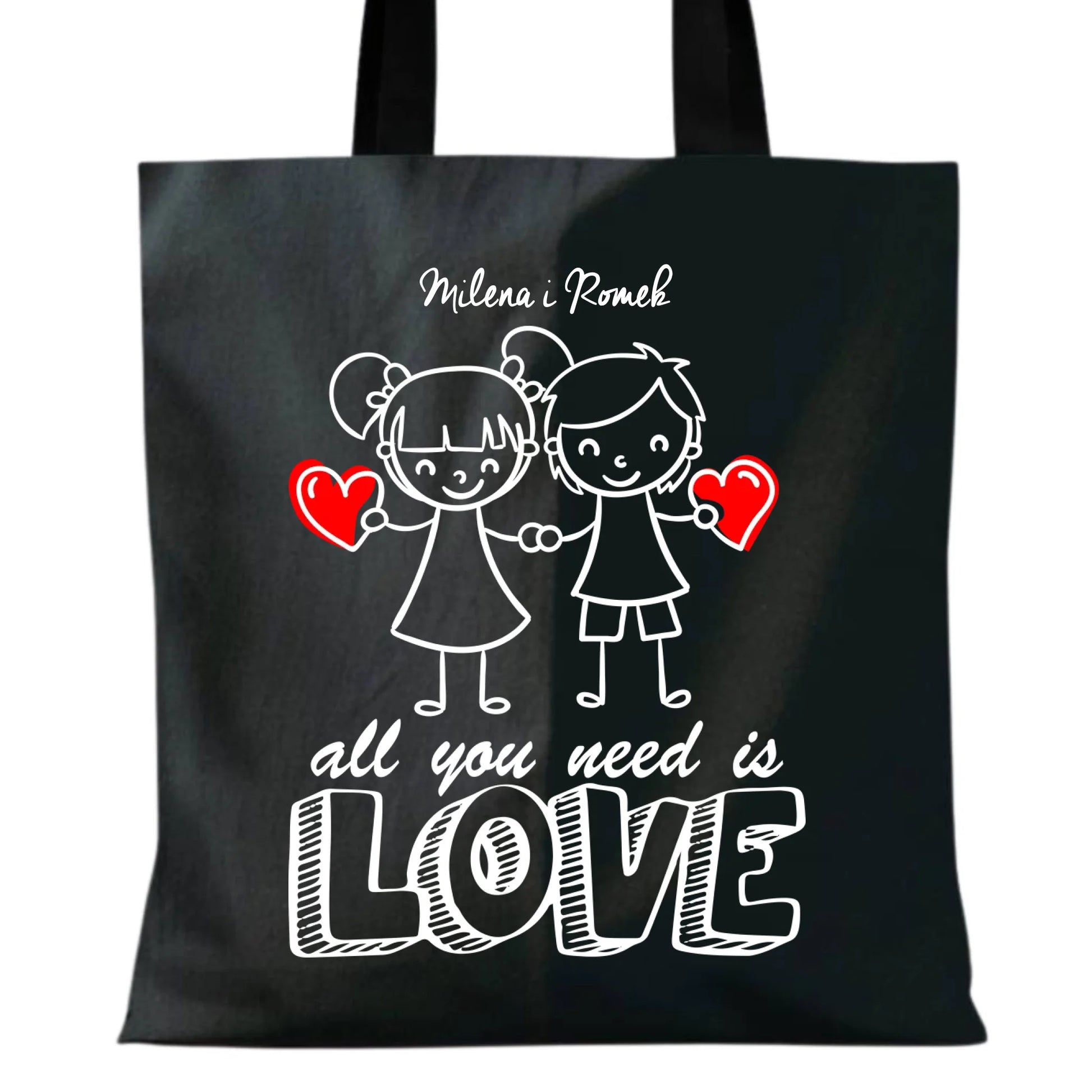Torba dla par - prezent dla chłopaka i dziewczyny - Love - personalizowana W13 - StoryCups.pl