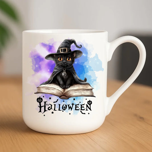 Kubek elegant na Halloween - Kot Czarodziej HL06 - StoryCups.pl