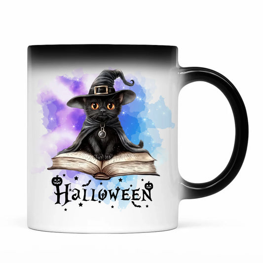 Kubek magiczny na Halloween - Kot Czarodziej HL06 - StoryCups.pl