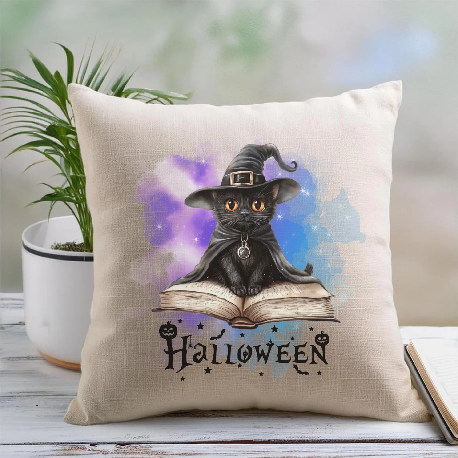 Poduszka na Halloween - Kot Czarodziej HL06 - StoryCups.pl