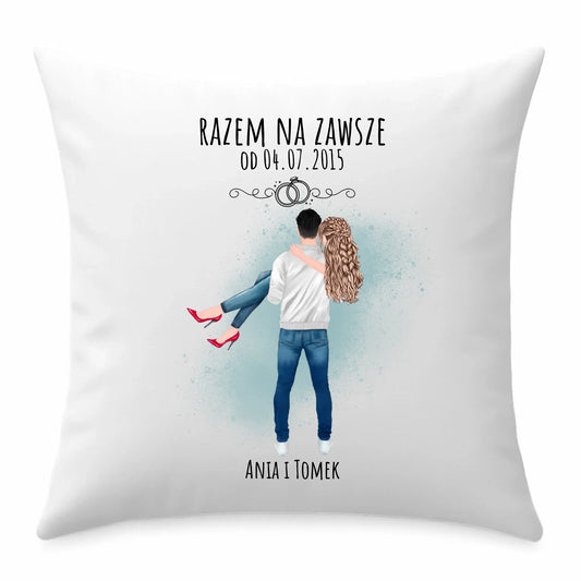 Poduszka dla par - personalizowany prezent na rocznicę - Razem na zawsze W14 - StoryCups.pl