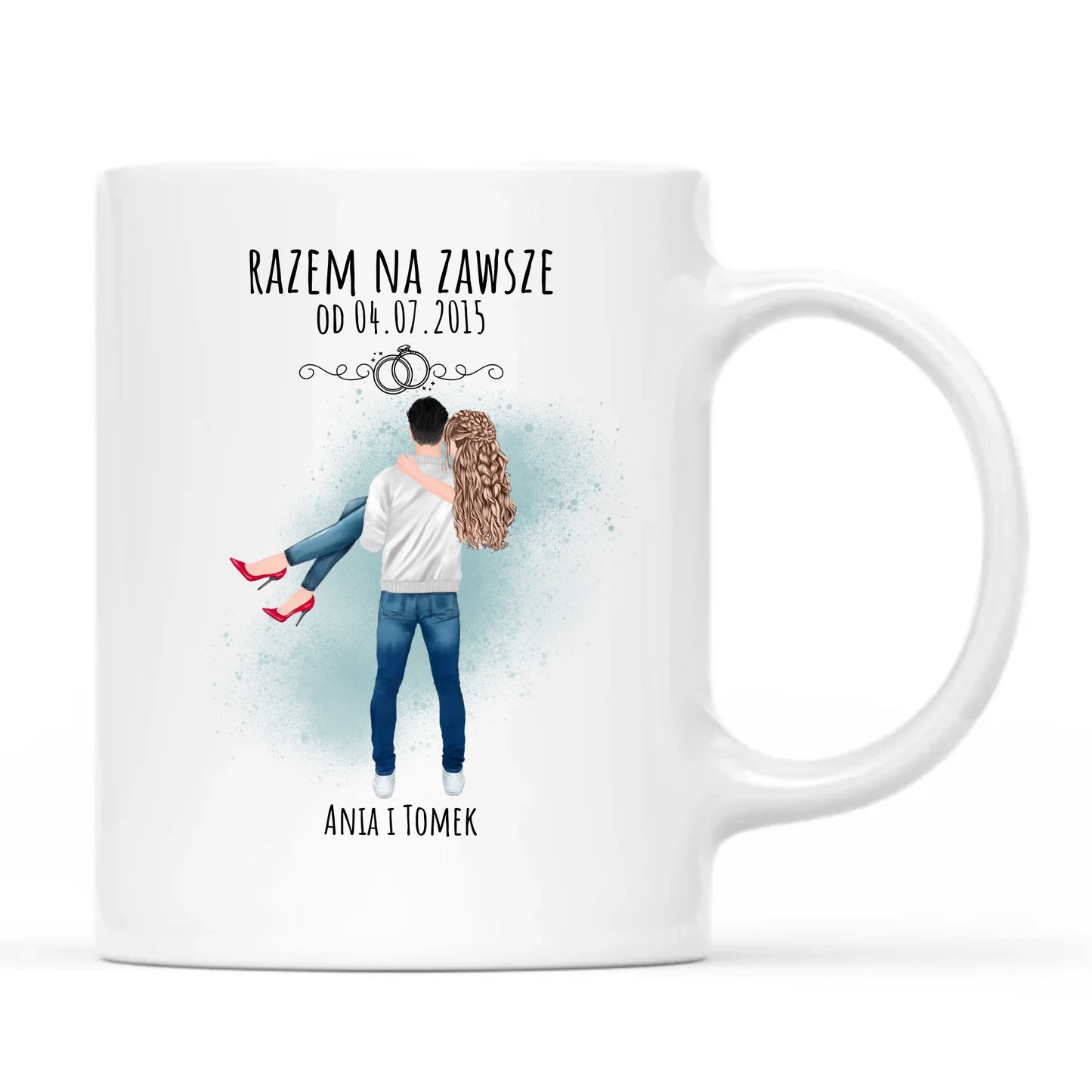 Kubek dla par - personalizowany prezent na rocznicę - Razem na zawsze W14 - StoryCups.pl