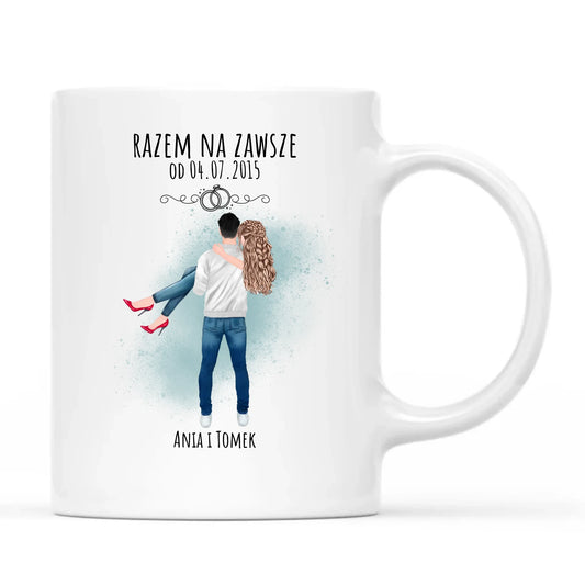 Kubek dla par - personalizowany prezent na rocznicę - Razem na zawsze W14 - StoryCups.pl